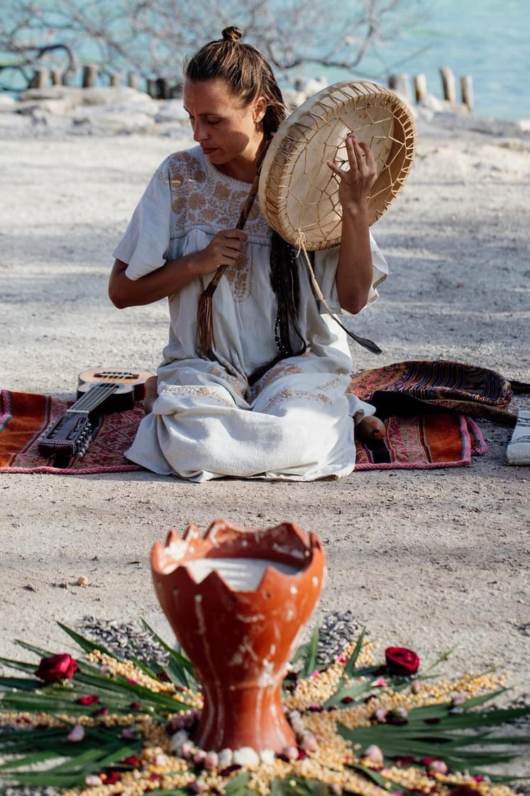Anna Maria with medicine drum